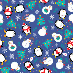 Penguins and snowmen