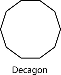 Fototapeta premium Types of regular polygons. Geometric shapes. triangle, square, pentagon, hexagon, heptagon, octagon, nonagon, decagon, hendecagon, dodecagon vector .