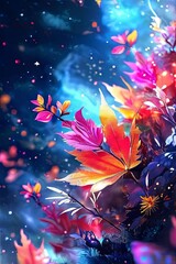 Vivid flower close up with striking blue, purple petals, accented by yellow stamens. For creative projects needing infusion of color, natural charm, backgrounds, greeting cards, print, textile design.