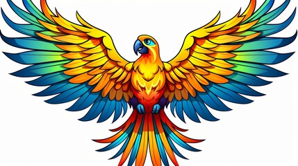 Fototapeta premium Vibrant macaw parrot with colorful feathers perfect for tropical and exotic design projects