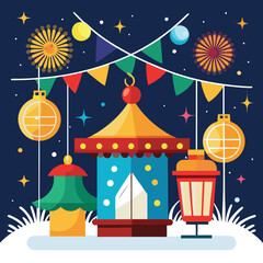 Happy new year, Vector White background illustration, Generative Ai,