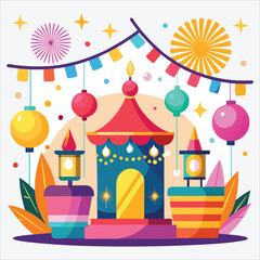 Fototapeta premium Happy new year, Vector White background illustration, Generative Ai,