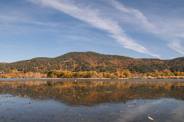 Autumn landscapes in Odemis Golcuk lake
