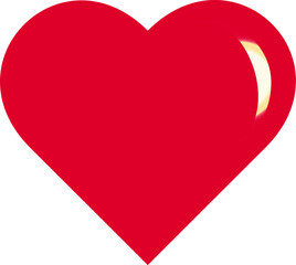 Vector illustration. Red flat heart with glow.