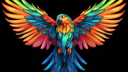 Fototapeta premium Vibrant colorful macaw parrot with striking feathers for tropical and exotic design projects