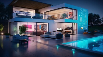 A photo of a residential property with smart home