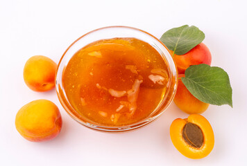 Apricot fruits and apricot jam