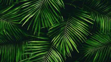  A close-up of a palm tree with green leaves on both ends, particularly at the base of the tree