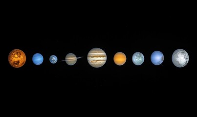 Solar system planets arrangement, Mercury, Venus, Earth, Mars, Jupiter, Saturn, Uranus, Neptune