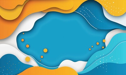 Naklejka premium Colorful abstract background with wavy shapes and bubbles