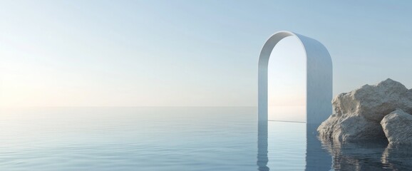 Minimalist Archway Over Water