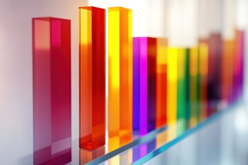 Abstract Color Spectrum on Glass Shelf