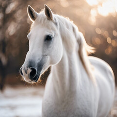 Obraz premium White Horse Closeup