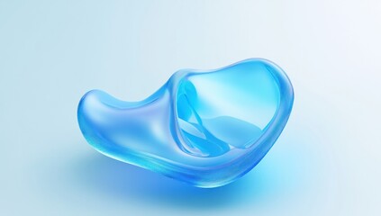 Abstract Blue Glass Sculpture