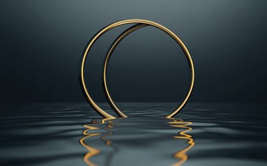 Golden Rings Reflecting in Water