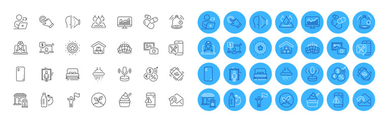 Leadership, Startup and Send mail line icons pack. Reminder, Storage, Fitness water web icon. Inflation, Ice cream, Filling station pictogram. Winner star, Statistics, Warning message. Vector