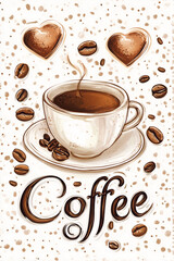 Obraz premium Warm Coffee Love