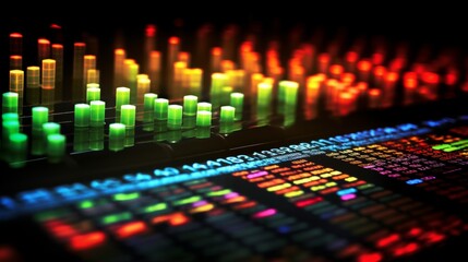 Fototapeta premium Graph of financial stock market trends analyzing economic data and market movements