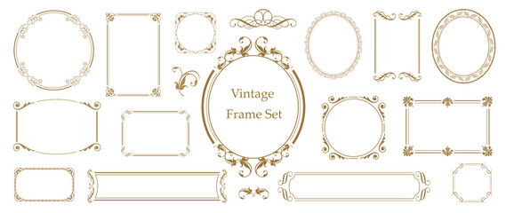 Decorative flourish border corner and frame collection for invitation, design elements set menu and page decoration..eps