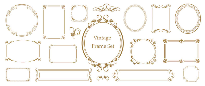 Decorative flourish border corner and frame collection for invitation, design elements set menu and page decoration..eps