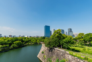 Obraz premium 大阪城公園西外堀 大阪府大阪市