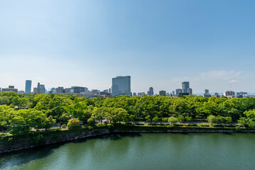 Fototapeta premium 大阪城公園西外堀 大阪府大阪市