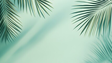Obraz premium Monotone background wall with tree palm leaf shadows