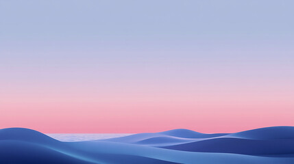 Sunset over snowy dunes with pastel skies.