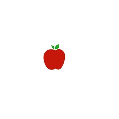 Red apple located at white background