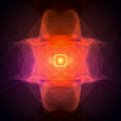 Radiant Symmetry Abstract Digital Art with Vibrant Colors and Geometric Patterns
