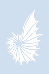 White Seashell on Blue Background Illustration