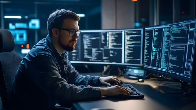 IT support specialist performing complex network install