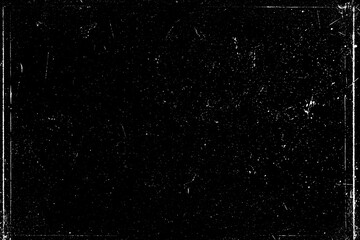 Black old film dust overlay with scratches.