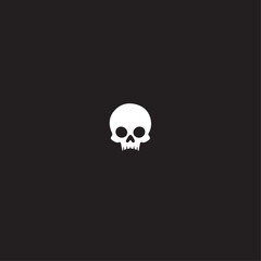 Obraz premium Skull In cartoon, hand-drawn flat style. image for social media, websites and UI. Isolated 2D vector design in logo, icon, sketch style, simple line vector, single color. AI Generative Art.