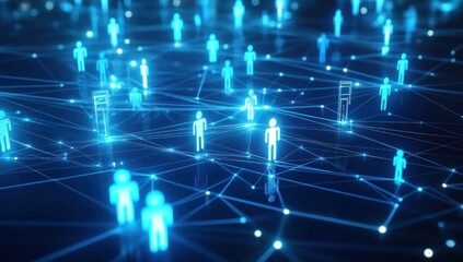 Obraz premium Network of connections, representing online communication and social networking