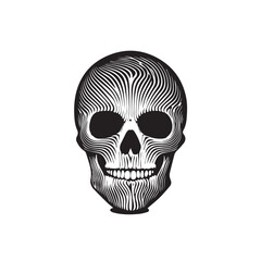 Obraz premium Skull In cartoon, hand-drawn flat style. image for social media, websites and UI. Isolated 2D vector design in logo, icon, sketch style, simple line vector, single color. AI Generative Art.