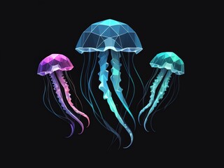 Low Poly Jellyfish Art