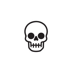 Fototapeta premium Skull In cartoon, hand-drawn flat style. image for social media, websites and UI. Isolated 2D vector design in logo, icon, sketch style, simple line vector, single color. AI Generative Art.