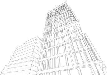 Fototapeta premium Modern office building concept 3d rendering