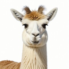 Fototapeta premium Llama Portrait in White Wool