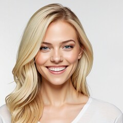 Naklejka premium Charming Woman Portrait Studio Shoot