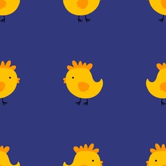 Easter seamless chicken pattern with eggs for wallpaper and fabrics and textile