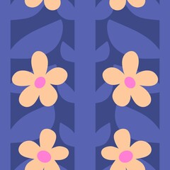 Abstract floral seamless retro flower pattern for fabrics and linens