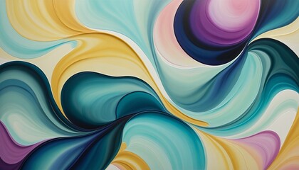 Abstract Fluidity with GoldenRod and Cyan Hues