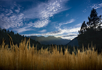 sunset in the mountains