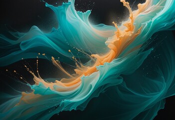 Obraz premium Dynamic Light Burst with PeachPuff, Cyan, and PaleTurquoise