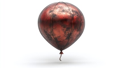 Obraz premium A single, rusty-colored balloon isolated on a white background.