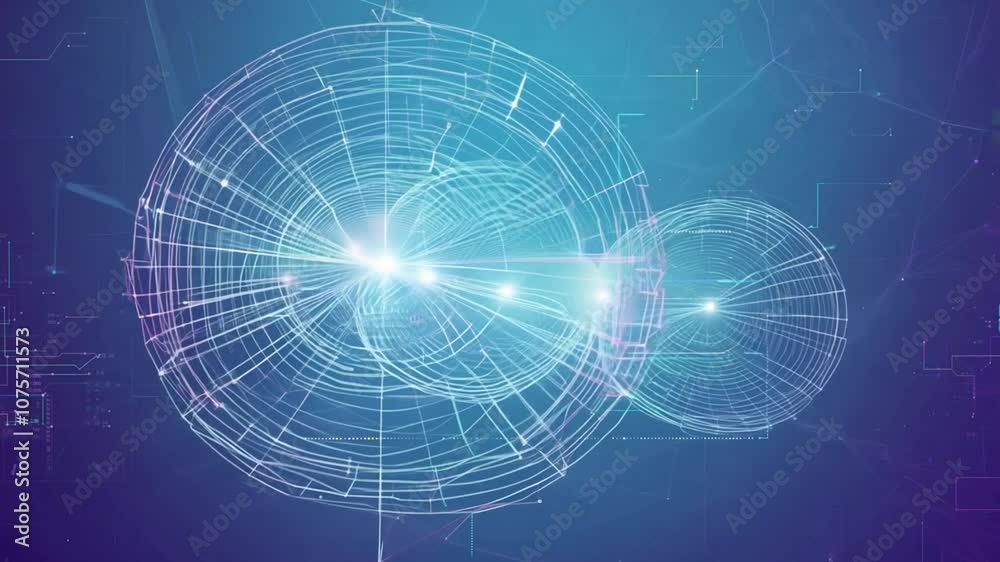Poster animation concept for big data analysis simulation generative ai