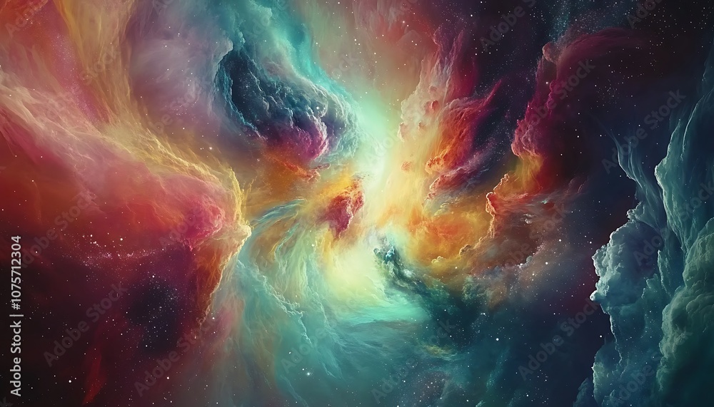 Wall mural cosmic nebula with swirling clouds of gas and dust