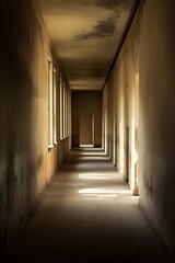 A Long, Narrow Hallway with Sunlight Streaming In
